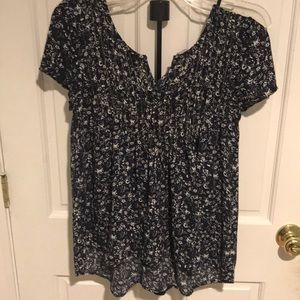 Flowy high low babydoll blouse